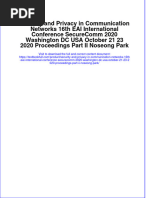 Full Chapter Security and Privacy in Communication Networks 16Th Eai International Conference Securecomm 2020 Washington DC Usa October 21 23 2020 Proceedings Part Ii Noseong Park PDF