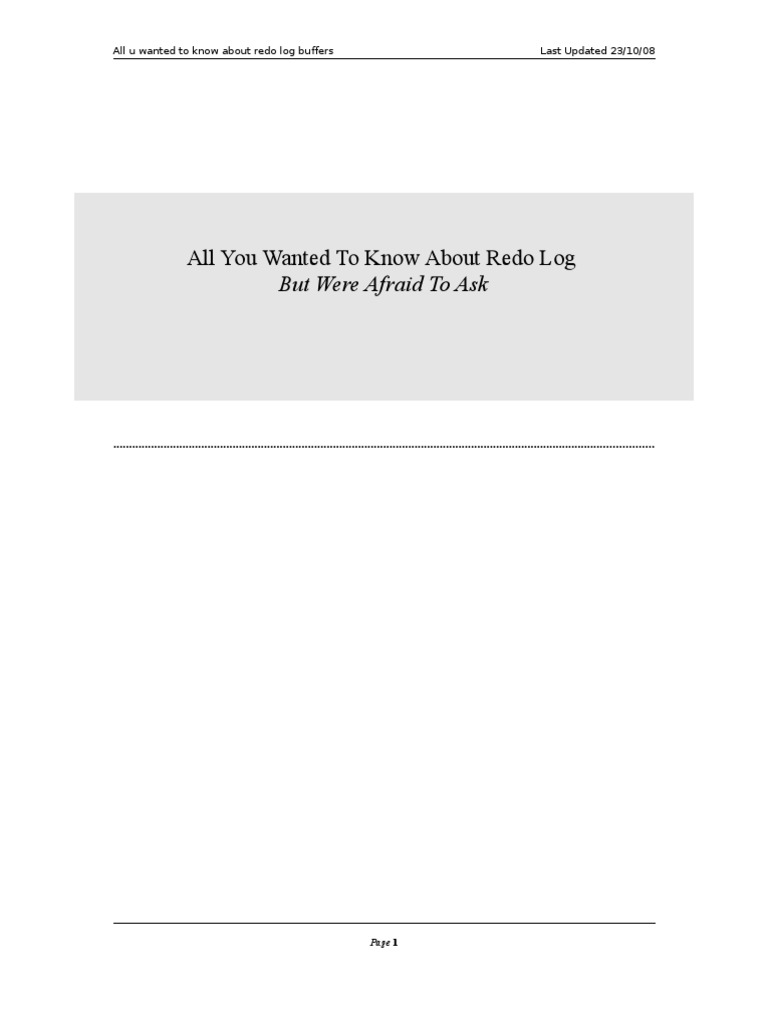Redo Log | PDF