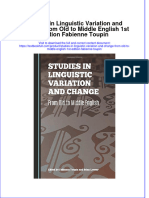 Textbook Studies in Linguistic Variation and Change From Old To Middle English 1St Edition Fabienne Toupin Ebook All Chapter PDF