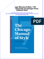 PDF The Chicago Manual of Style 17Th Edition The University of Chicago Press Editorial Staff Ebook Full Chapter