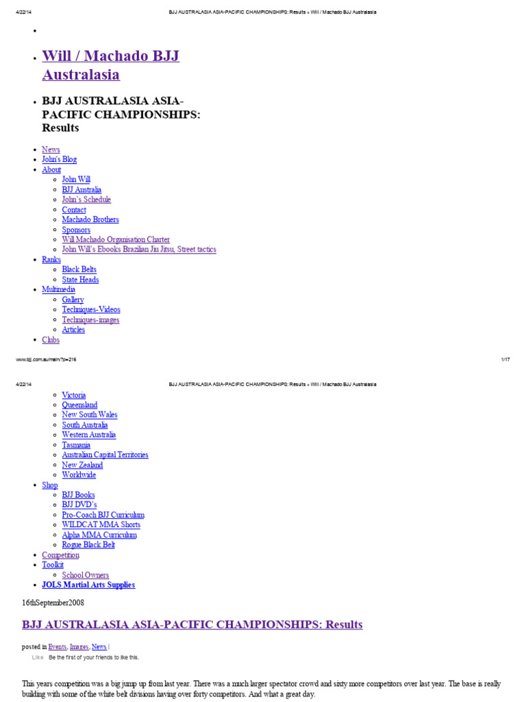 2008bjj Pdf Brazilian Jiu Jitsu Australia