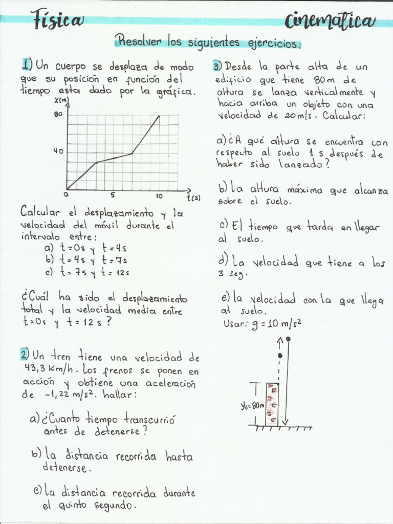 Guia de Ejercicios 1. FISICA | PDF