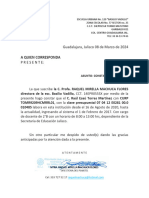 Guadalajara, Jalisco 08 de Marzo de 2024: A Quien Corresponda