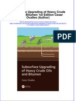 PDF Subsurface Upgrading of Heavy Crude Oils and Bitumen 1St Edition Cesar Ovalles Author Ebook Full Chapter
