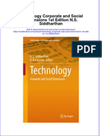 Full Chapter Technology Corporate and Social Dimensions 1St Edition N S Siddharthan PDF