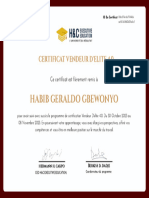 Certificat HABIB GERALDO GBEWONYO