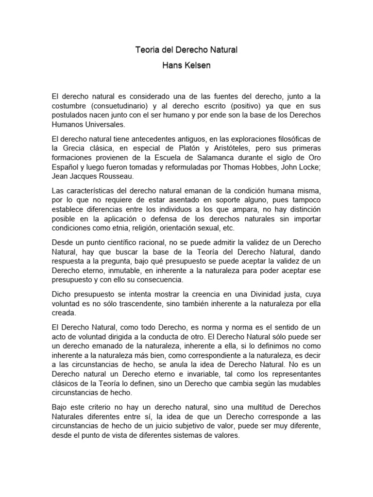 Teoria Del Derecho Natural DOCUMENTO | PDF | La Ley natural | Razón