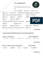 Year 8 Set 1 Homework 5 - Standard Form