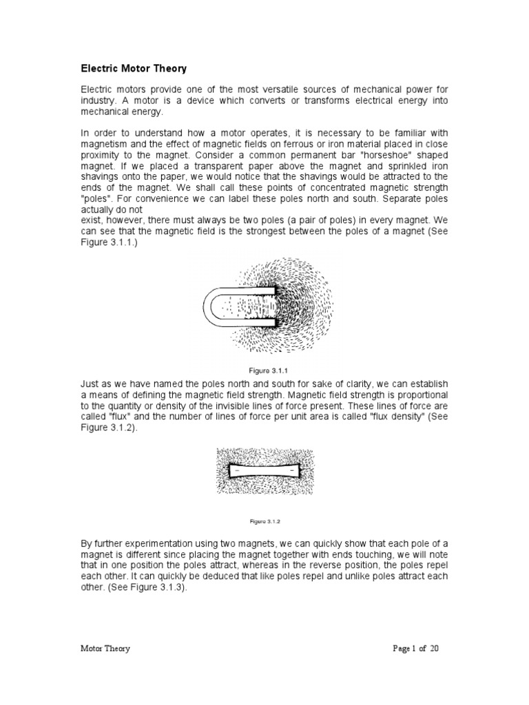 Motor Theory PDF Electric Motor Field