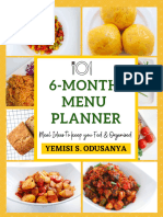 Nigerian Food Timetable For 6 Months