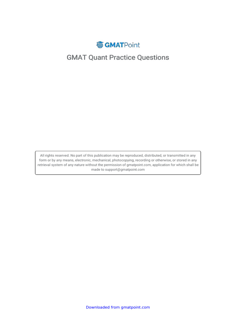 GMAT Quantitative Practice Questions | PDF | Quadratic Equation ...