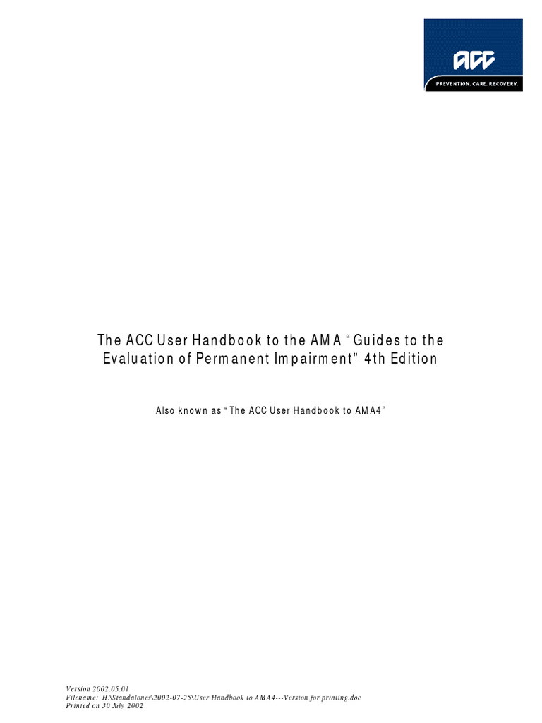 ACC User Handbook To AMA 4th Edition | PDF | Nervous System | Human Anatomy