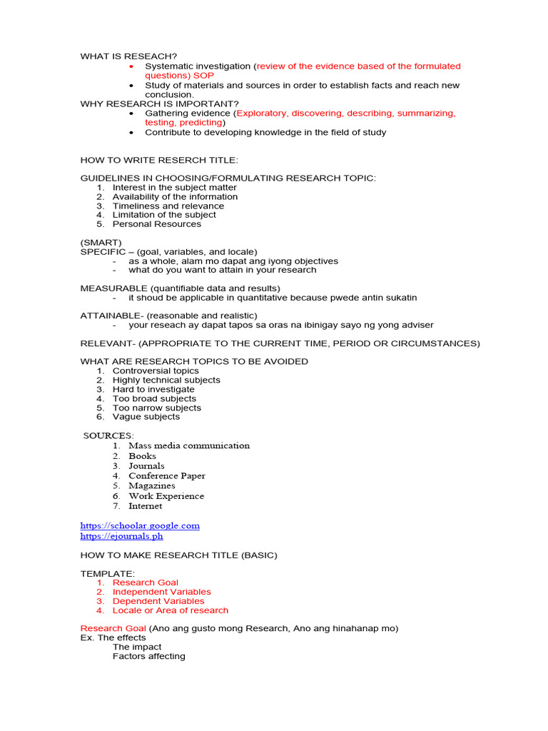 Guidelines for Writing Research Titles | PDF | Sampling (Statistics ...