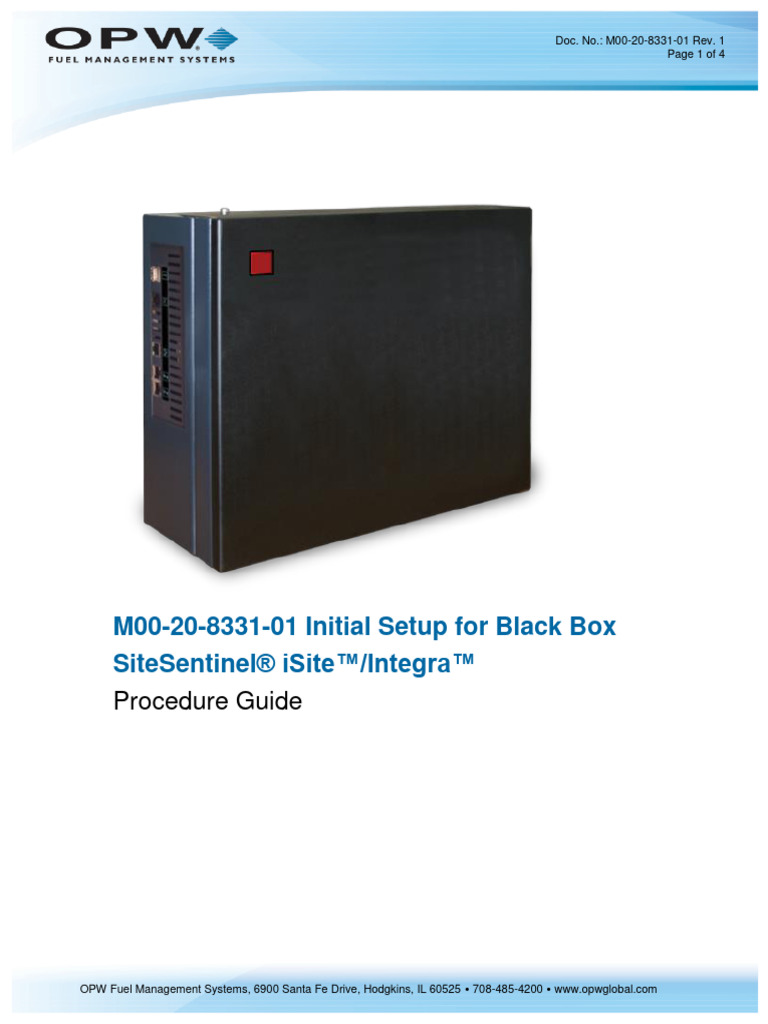 M00-20-8331 Initial Setup For Black Box SiteSentinel Isite | PDF ...