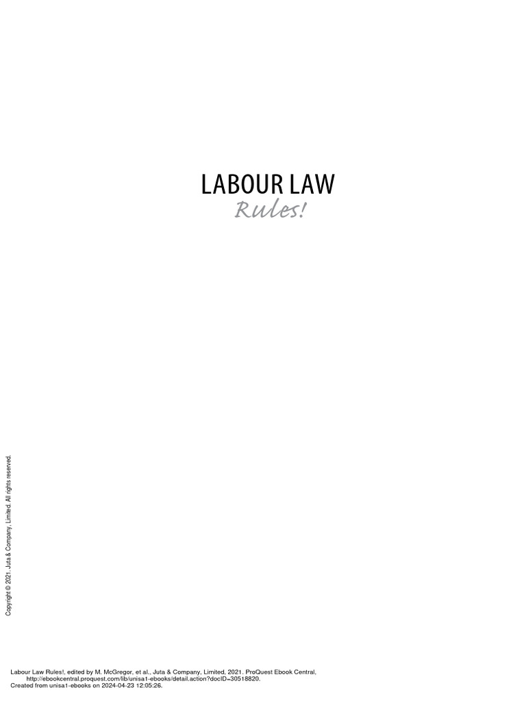 Labour Law Rules! - (Preliminary Pages) | PDF | Employment | Labour Law