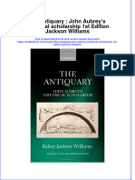 Textbook The Antiquary John Aubreys Historical Scholarship 1St Edition Jackson Williams Ebook All Chapter PDF