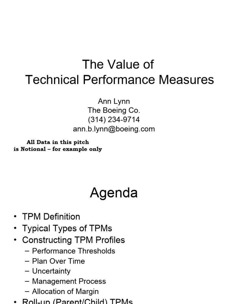 Technical Performance Measures Overview | PDF | Risk | Reliability ...