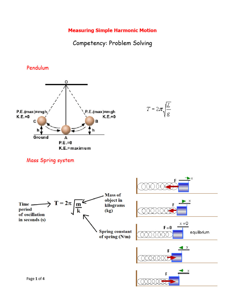 Simple Harmonic Motion Pdf