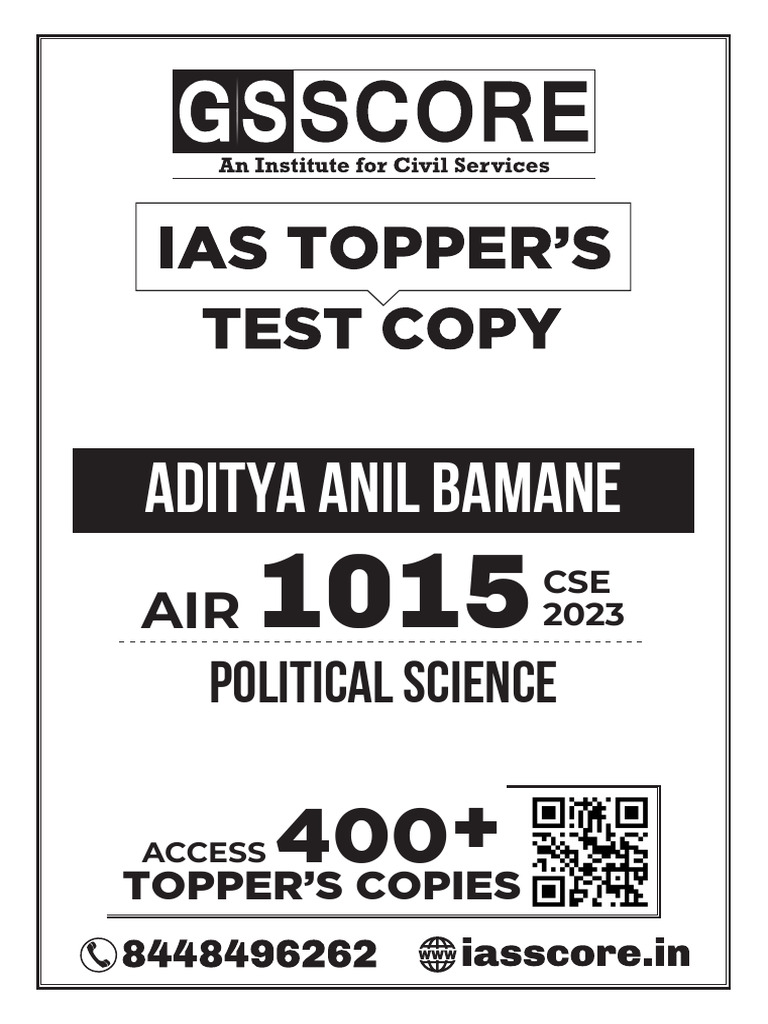 Aditya Bamane: UPSC CSE 2023 Rank 1015 | PDF | Technology & Engineering