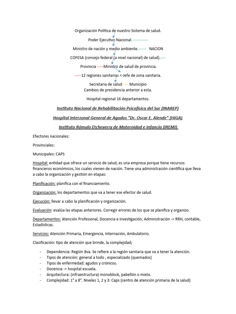 Organización del Sistema de Salud Argentino | PDF | Hospital | Cuidado ...