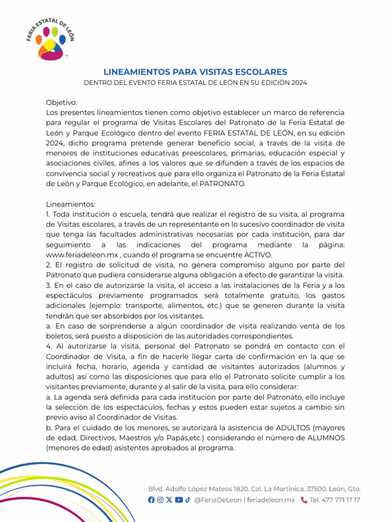 Lineamiento Visitas Escolares | PDF | Educación de la primera infancia ...