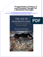 PDF The Age of Fragmentation A History of Contemporary Economic Thought 1St Edition Alessandro Roncaglia Ebook Full Chapter