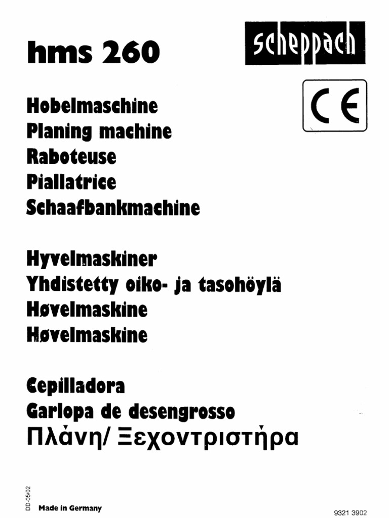 Scheppach Hms 260 Manual
