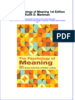 Textbook The Psychology of Meaning 1St Edition Keith D Markman Ebook All Chapter PDF