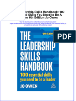 Full Chapter The Leadership Skills Handbook 100 Essential Skills You Need To Be A Leader 6Th Edition Jo Owen PDF