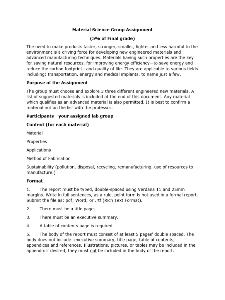 Group assignment pdf 3 d printing materials science