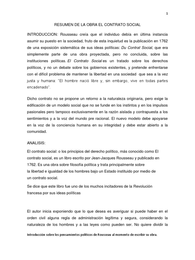 El Contrato Social Rousseau Pdf / La Teoria Del Contrato