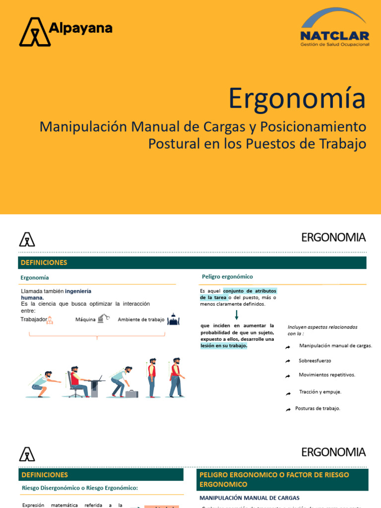 Ergonomía en Manipulación de Cargas | PDF | Factores humanos y ...