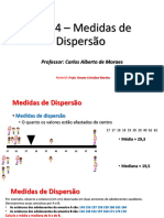 Aula 4 - Medidas de Dispersão - Prof. Carlos