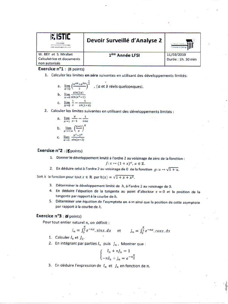Exam 1 Analyse 2 | PDF