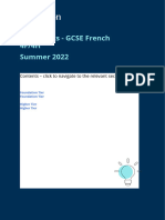 Gcse French Foundation and Higher Tier Topic Test