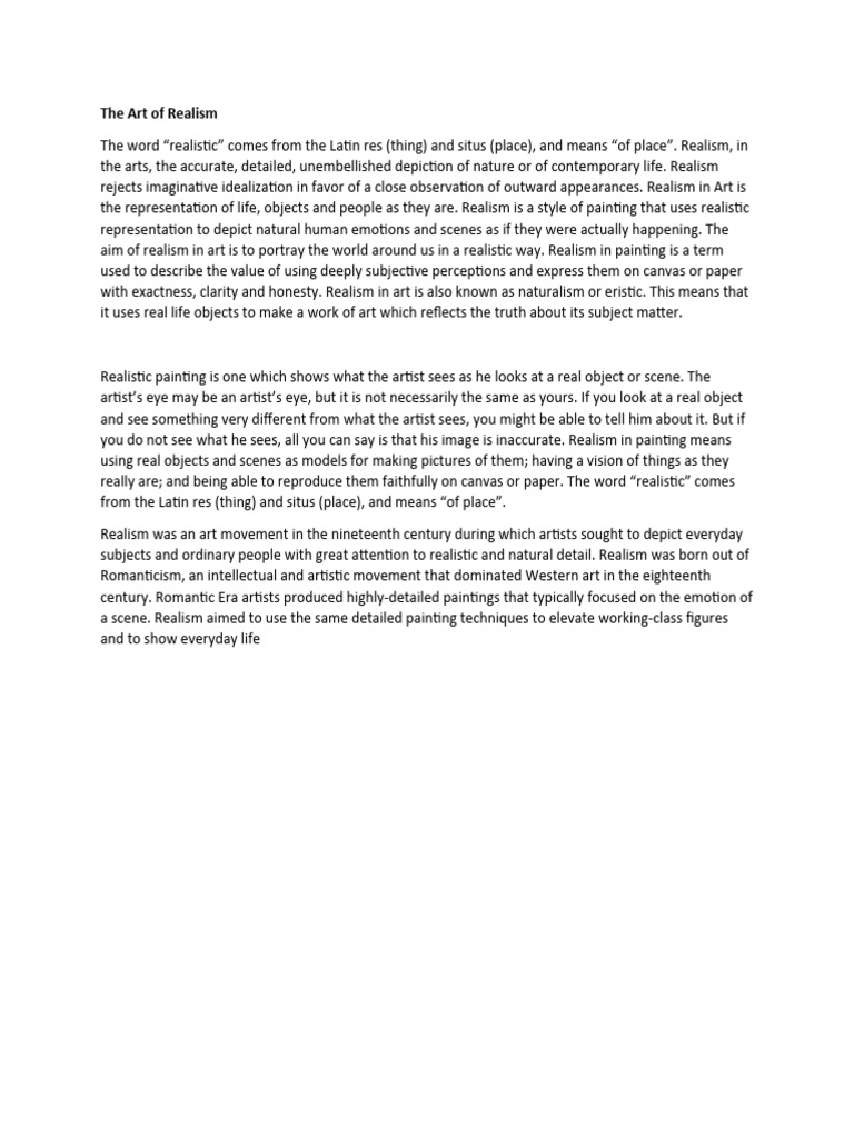 The Art of Realism | Download Free PDF | Realism (Arts) | Paintings