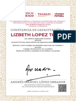 Lizbeth Lopez Tosca: Constancia de Capacitación A