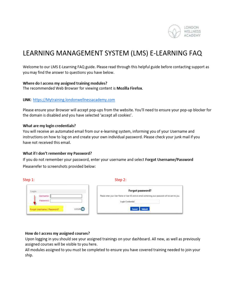 E Learning Faq 101421 Pdf Login Educational Technology