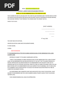 Recommendation Letter From Chief Sample.