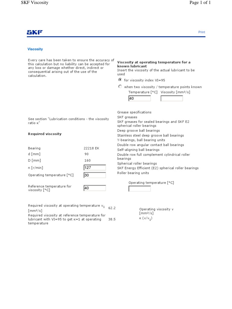 SKF Viscosity Calculation Guide | PDF | Home & Garden