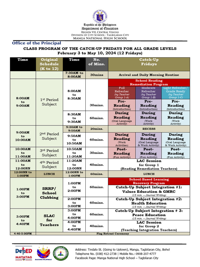 Catch-Up Fridays Class Program 2024 | PDF | Substance Abuse | Sexually ...