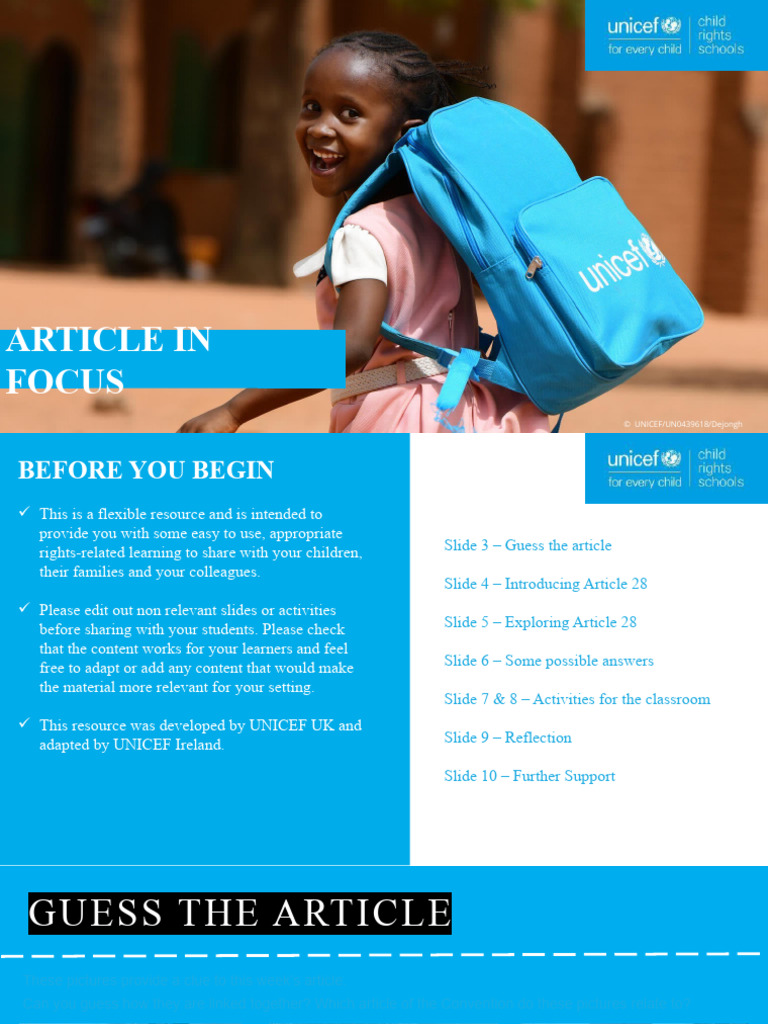 Article 28 Access To Education | PDF | Teachers | Learning