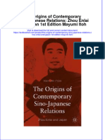 Download full chapter The Origins Of Contemporary Sino Japanese Relations Zhou Enlai And Japan 1St Edition Mayumi Itoh pdf docx