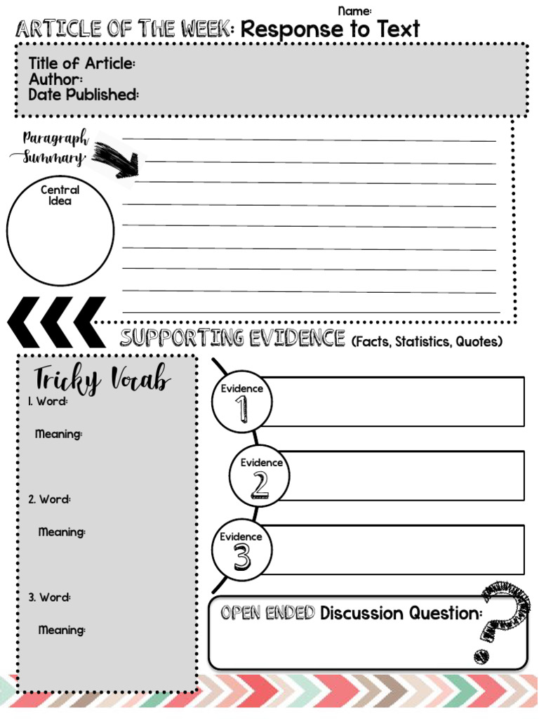 Articleofthe Week Graphic Organizer | PDF