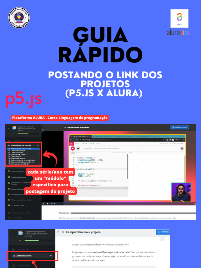 Compartilhamento de Projetos P5.js | PDF | Jogos e Atividades | Arte