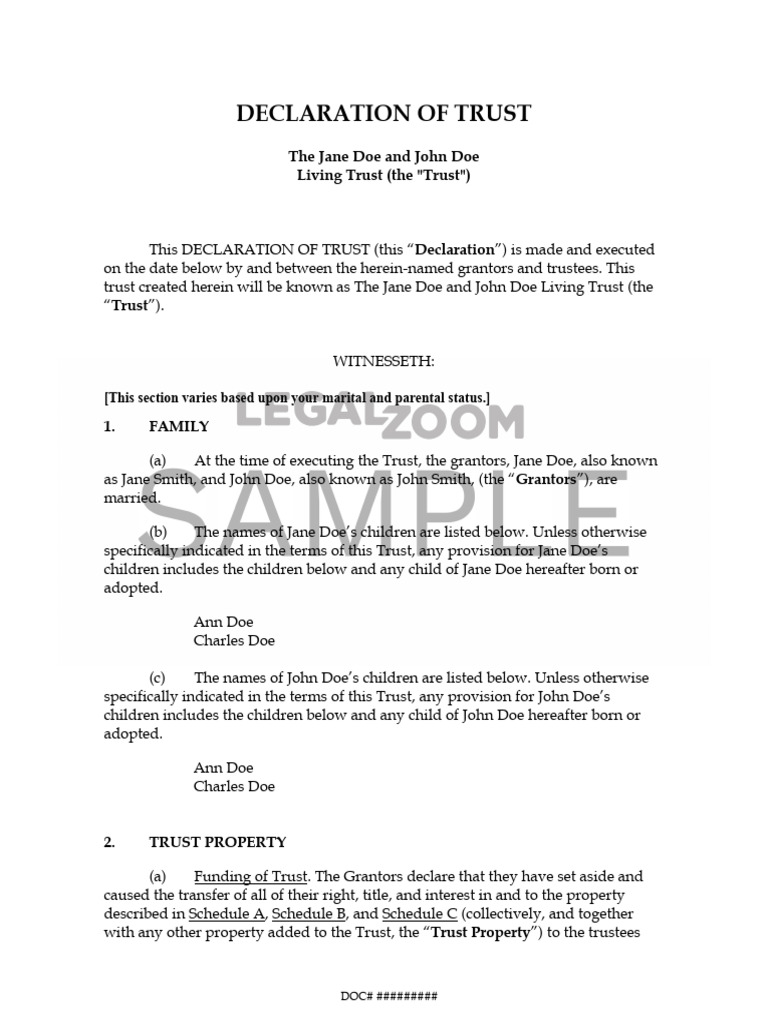 Living trust declaration of trust joint va pdf trustee intestacy