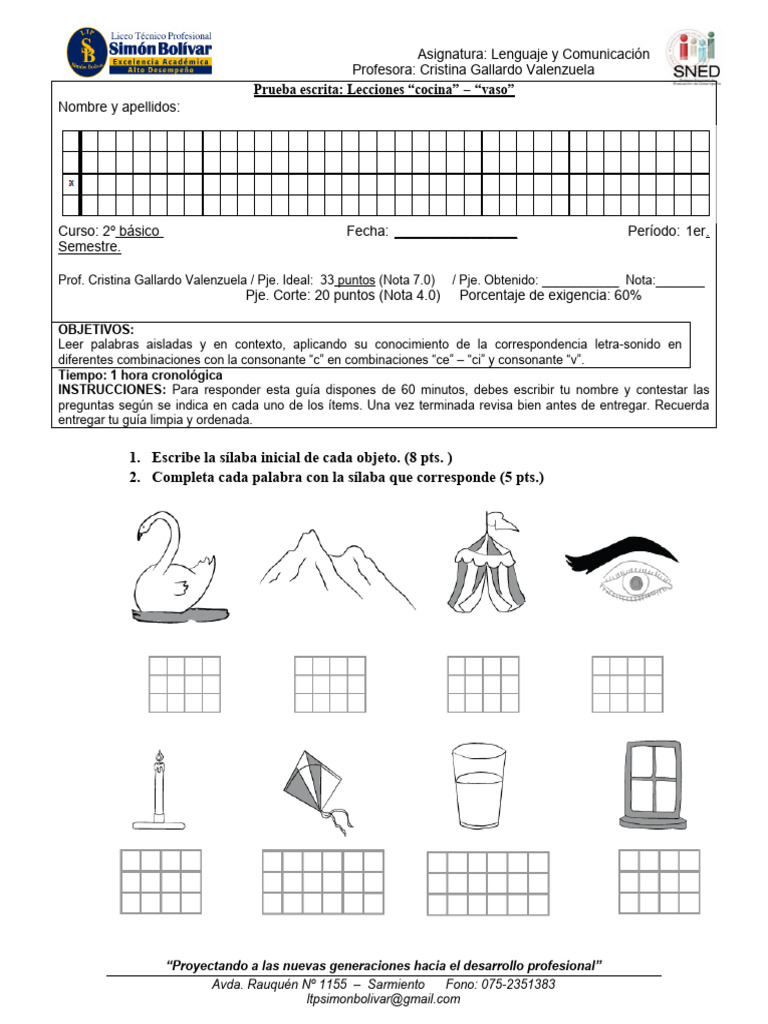Prueba de Lenguaje 2º Básico | PDF | Lingüística
