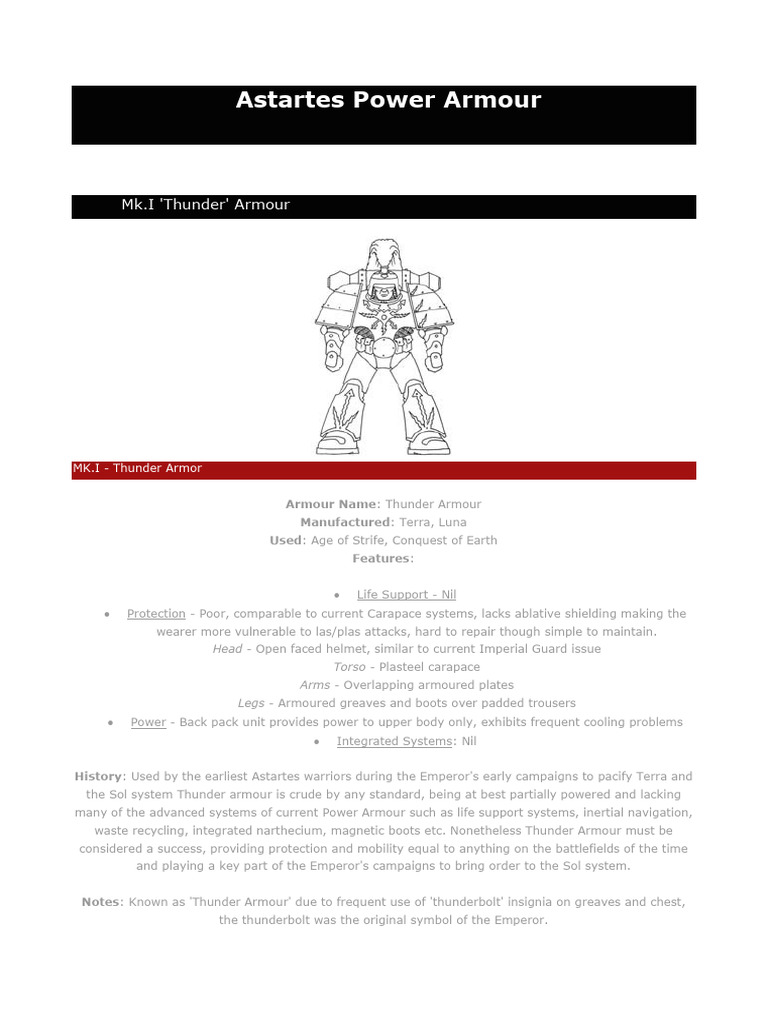 Astartes Power Armour Pdf Armour