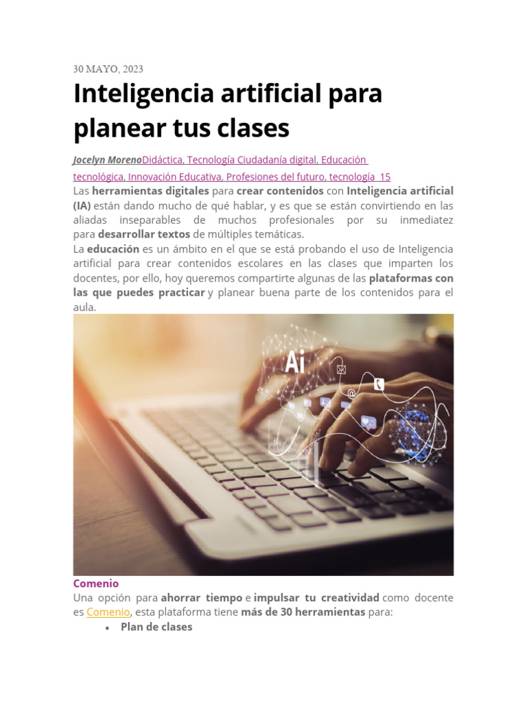 IA para Planificación de Clases | PDF | Inteligencia artificial ...