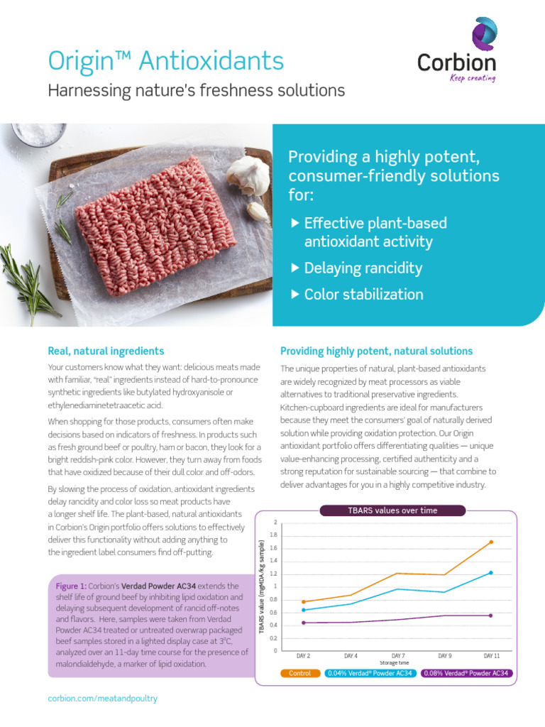 US 20corbion 20origin AOX Jan20221 PRT | PDF | Antioxidant | Food Industry